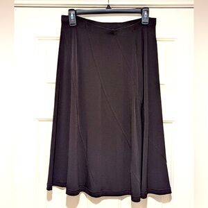Black Tea Length Flowy Skirt